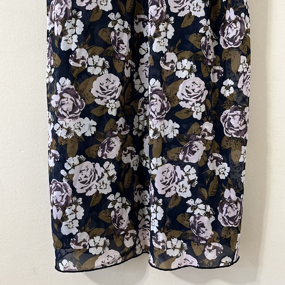 Lindex Floral Lace Detail V-Neck Adjustable Straps Slip Dress Size Large - Picture 3 of 8